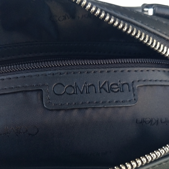 Calvin Klein Watermelon Red Black Calf Leather Tonya Satchel - Picture 10 of 16